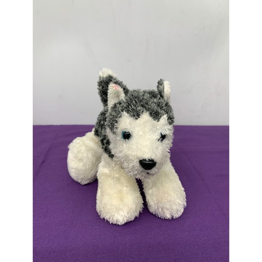 Aurora 8 Inch Husky Wolf Dog Gray White Plush Stuffed Animal